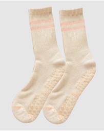 High Heel Jungle - Varsity Pilates Yoga Grip Socks - 3 Pack