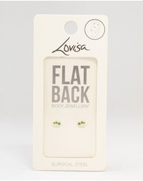 Lovisa - Green Gold Plated Surgical Steel Mini Crawler Flat Backs 2-Pack