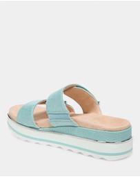 Vionic - Brandie Flatform Slide - Aqua Metallic