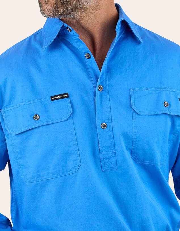 Ringers Western - King River Mens Half Button Work Shirt