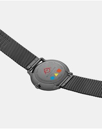 Mondaine - Mondaine Doppio Bauhaus Black Stainless Steel 41mm Watch
