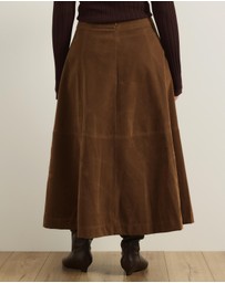 Atmos&Here Curvy - Frances Suede Flare Midi Skirt