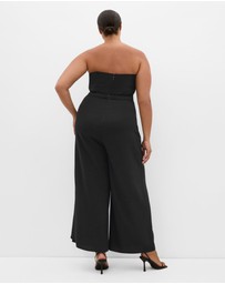 City Chic - Plus size Attract Strapless Jumpsuit - black