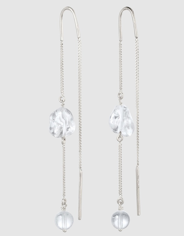 Elli Jewelry - Rock Crystal Threader Earrings in 925 Silver