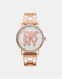 DKNY - Logo Soho Logo Rose Gold Stainless Steel 36mm Watch