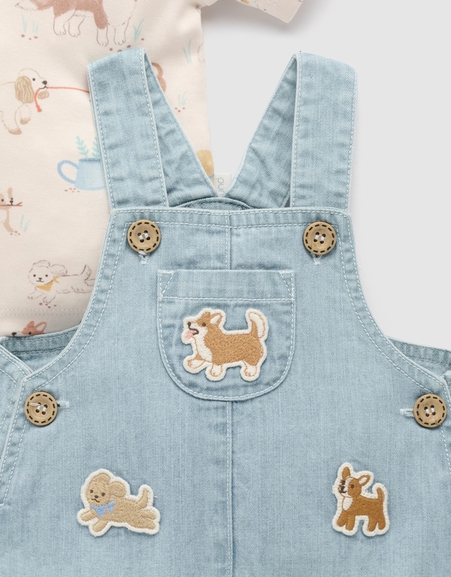 Purebaby - Denim Overall Set-Kids-Babies