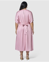 Pink Dusk by Curve Project - Lust Unleashed Satin Midi Dress