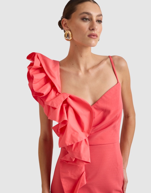 Romance by Honey and Beau - Trevia Shoulder Frill Dress