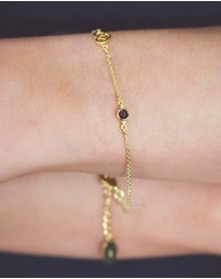 Georgini - Natural Garnet And Two Natural Diamond January Gold Bracelet