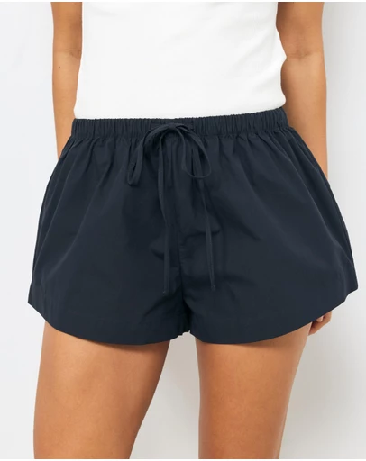 AERE - Lara Poplin Mini Shorts