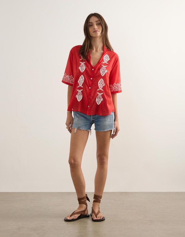 Auguste The Label - Sardine Embroidered Blouse