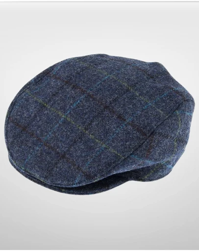 DENTS - Abraham Moon Check Tweed Flat Cap