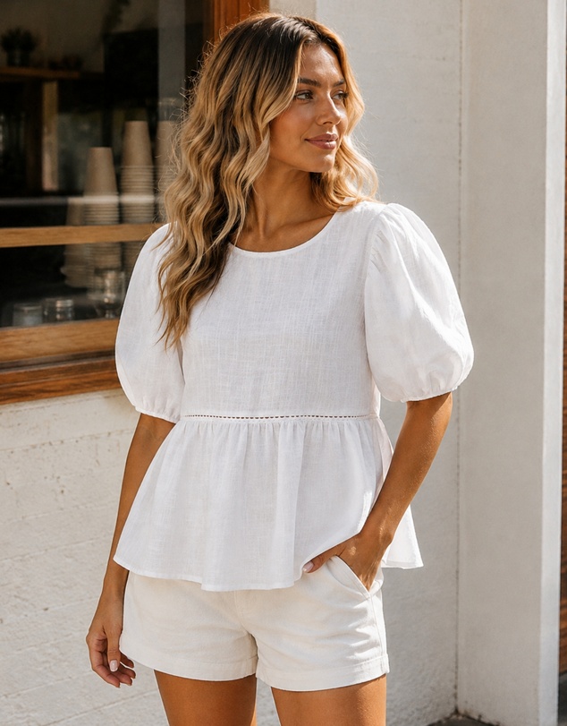 Esther & Co - Tonya Top - White