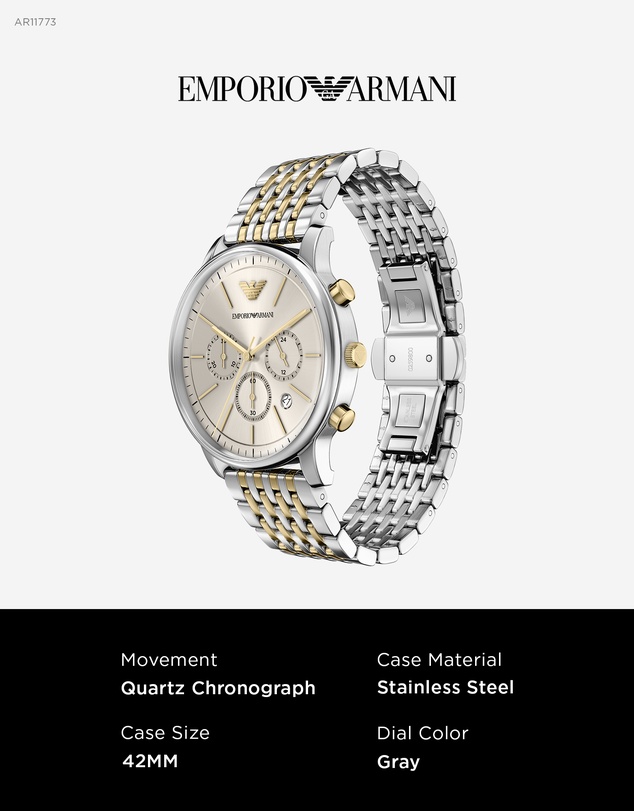 Emporio Armani - Two Tone Chronograph Watch