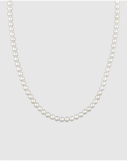 Kuzzoi - ICONIC EXCLUSIVE - Classic Shell Pearl Necklace in Gold-Plated 925 Sterling Silver
