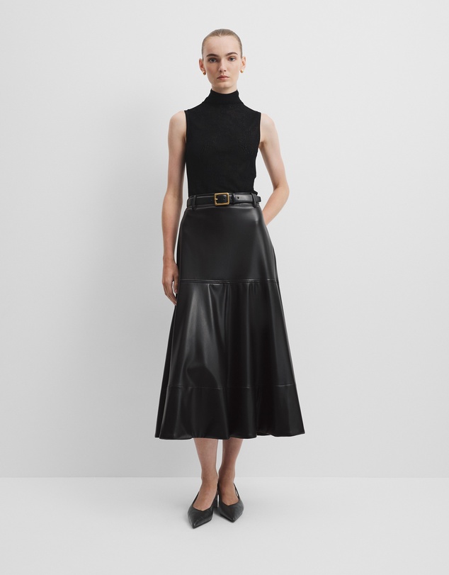 Country Road - Pu Midi Skirt