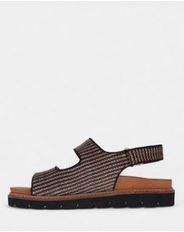 Mia Vita - Dakota Slingback Sandal - Black Raffia