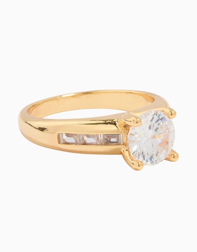 Lovisa - Gold Plated Cubic Zirconia Round Band Ring