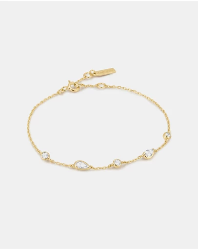 Ania Haie - Gold Round & Teardrop Bezel Station Bracelet