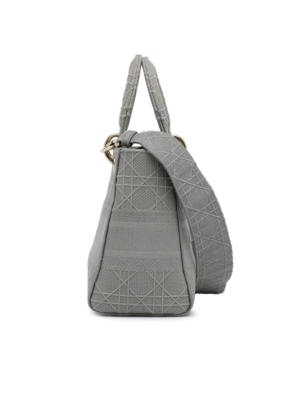 Pre-Loved by Azura Reborn - Pre-Loved dior Dior Caro Mini Bag Grey Embossed Canvas