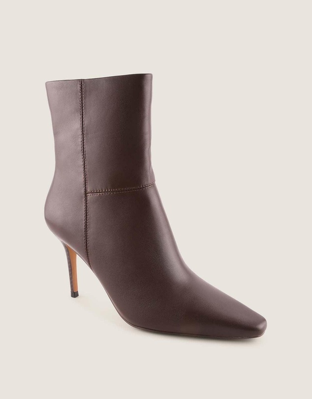 Shelly Shen - Calista Heel Ankle Boots Brown Leather