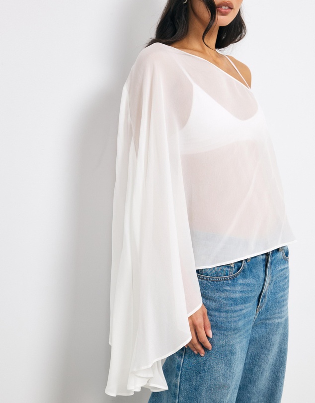 AERE - Mila One Shoulder Asymmetric Blouse