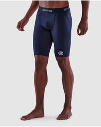 SKINS - SKINS Compression Men's Series-1 Running/Gym Half Tight Navy Blue