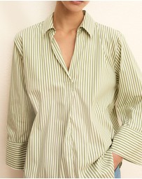 Emme - Green Stripe Poplin Shirt