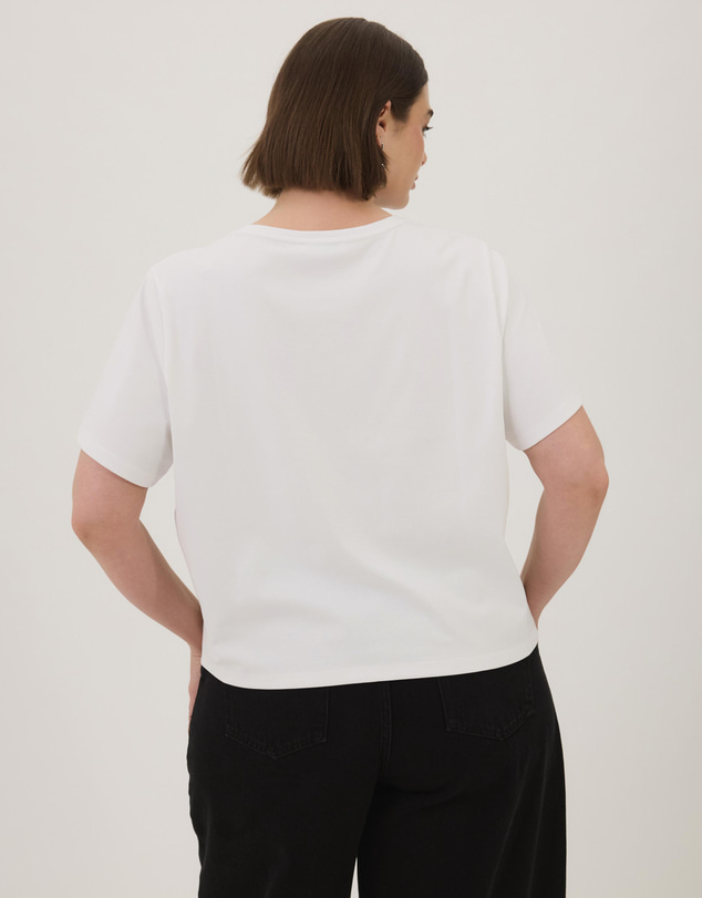 Atmos&Here Curvy - Cotton V-Neck T-Shirt