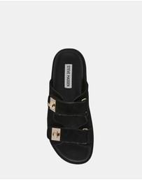 Steve Madden - Bigschmona Black Suede Sandals