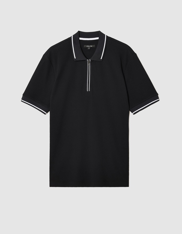 Politix - Morgan Textured Zip-up Polo
