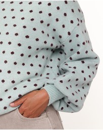 Petal & Pup - Jax Knit Sweater - Blue Polka Dot