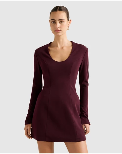 Forever New - Ruby Long Sleeves Structured Mini Dress