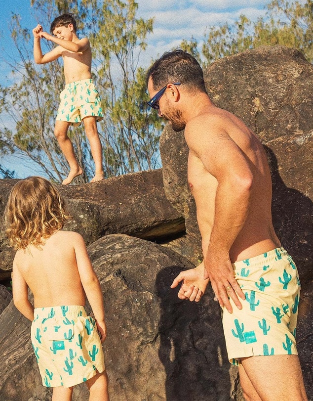 Skwosh - Cactus Jack Mens Swim Shorts in Yellow