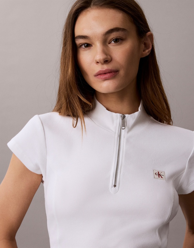 Calvin Klein Jeans - Monologo Patch Rib Zip Top