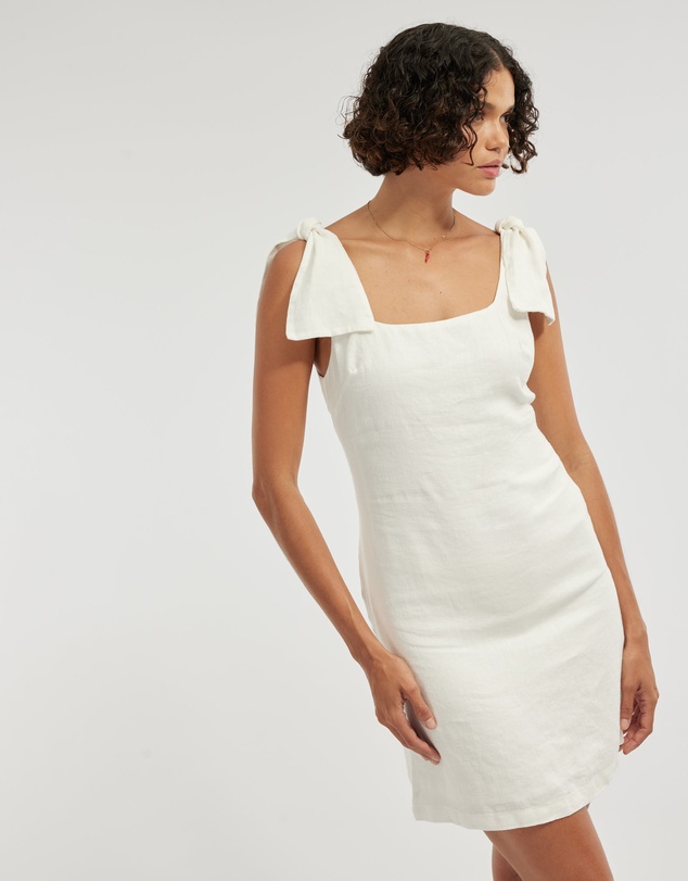 Amelius - Mavie Bow Linen Mini Dress