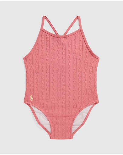 Polo Ralph Lauren - Mini-Cable Jacquard One-Piece Swimsuit - Kids