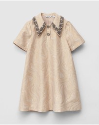 & Other Stories - Short-Sleeve Jacquard Mini Dress