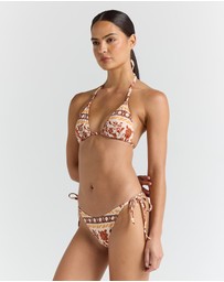 Poolside Paradiso - Samoa High String Tie Bikini Bottom - Seashell