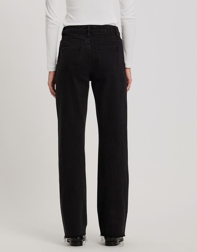 Atmos&Here - Myra Straight Leg Raw Hem Jeans