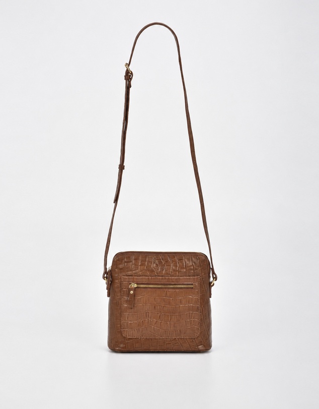 Cobb & Co - Kingsley Croc Leather RFID Safe Crossbody