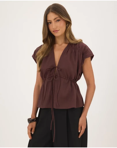 Atmos&Here - Hailey Organza Gathered Top