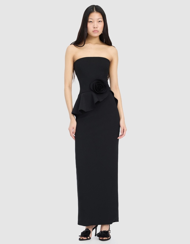ROTATE - Long Flower Strapless Dress