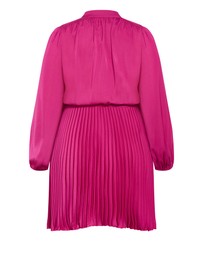 City Chic - Halle Long Sleeve Pleat Mini Dress