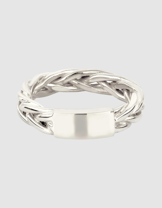 Kuzzoi - ICONIC EXCLUSIVE - Ring Male Bandring Braid Pattern 925 Sterling Silver