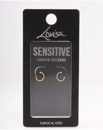 Lovisa - Gold Plated Plain Clicker Earrings 7mm
