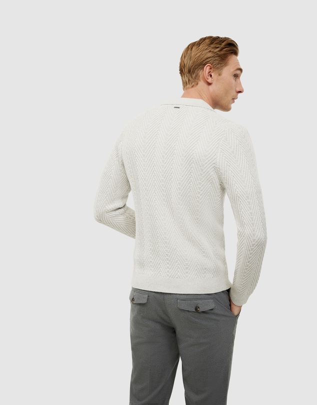 Politix - Herringbone Long Sleeve Trophy Neck Knit