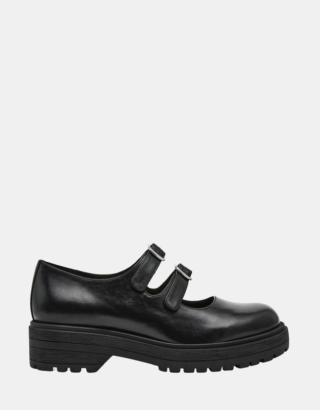 Steve Madden - Alba Black Leather Mary Janes
