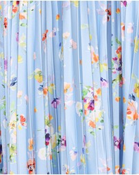 Petal & Pup - Naira Pleated Maxi Dress - Cornflower Blue Floral