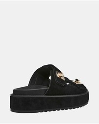 Steve Madden - Bigschmona Black Suede Sandals